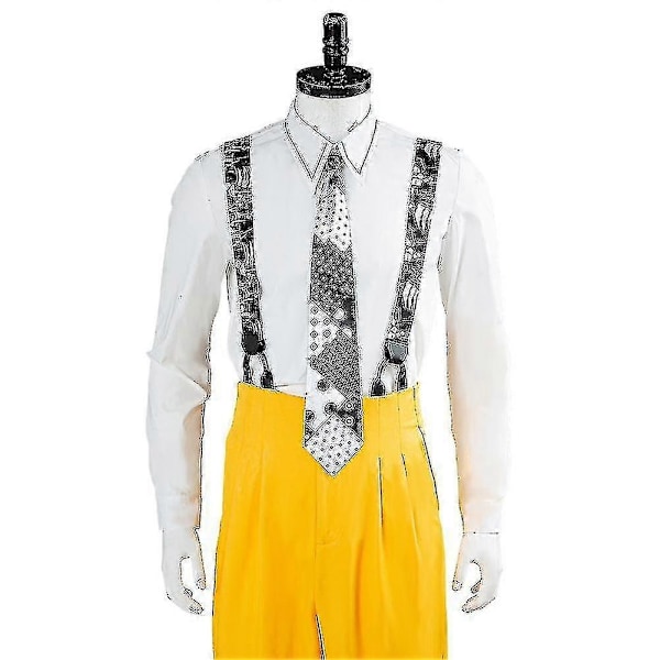 Elokuva- ja TV-naamio Jim Carrey Cosplay -pukusetti Unisex Aikuisten Keltainen Asu Yhtenäinen Halloween Karnevaali Pukeutumisjuhlat - Täydellinen tuxedo 3XL