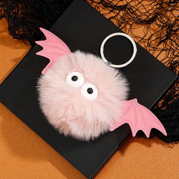 Halloween Bat Nøglering Hairball Doll Pendant Nøglering Hovedtelefon - Perfet F