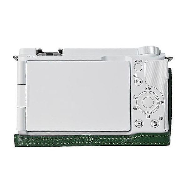 til Sony ZV-E10 II Kamerataske Stor Åbning Ægte Ko Læder Beskytter med Håndledsrem - Grøn-Perfet Green