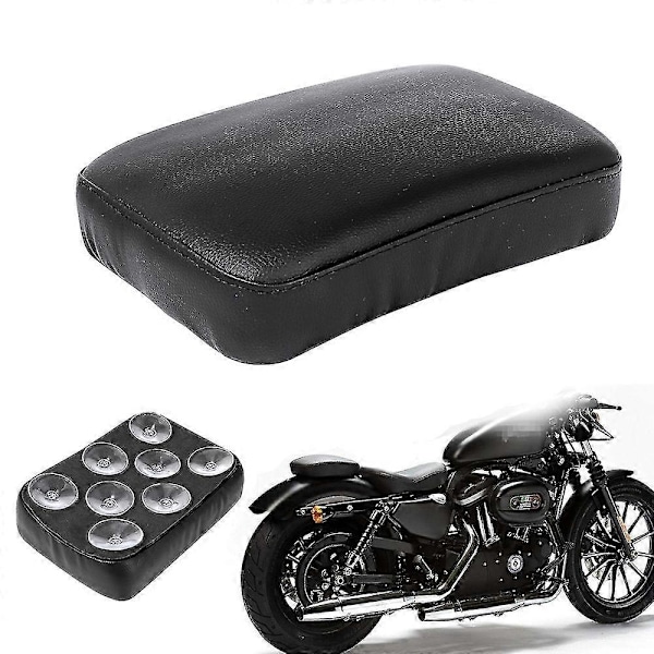 Svart Bakre Passagerarkudde 8 Sugkoppar Sadel Sittdyna Kompatibel med Harley Dyna Sportster Softail touring Xl 883 1200-Perfekt 2
