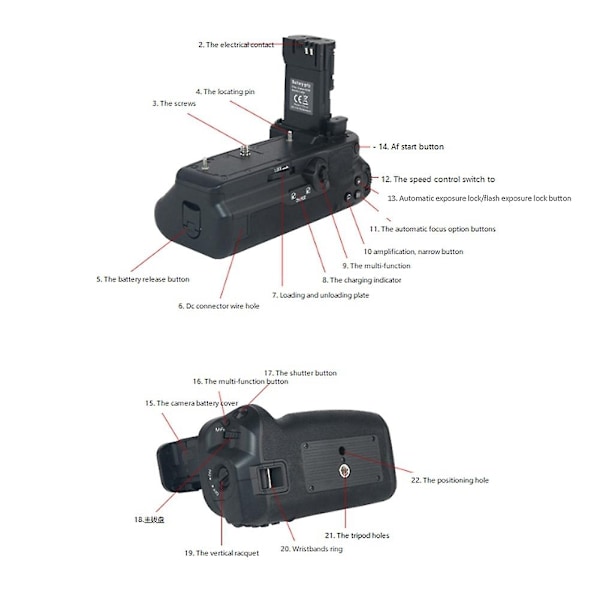 -R10 Greb til R5 R5C R6 SLR Kamera Vertikal Greb-Perfekt