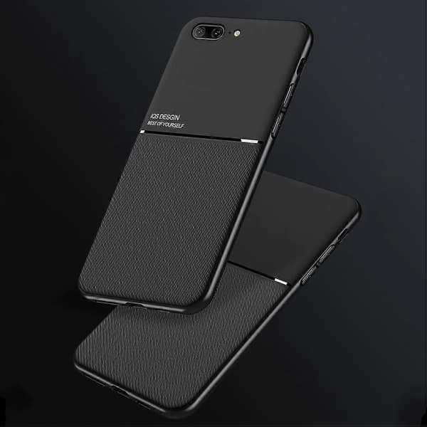 Klassisk Tilt Strip Grain Magnetisk Støtsikker PC + TPU-deksel Kompatibelt med iPhone 8 Plus / 7 Plus-Perfet Red