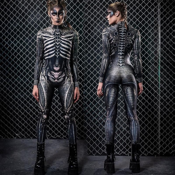 Halloween Decor Bodysuit naisille ja tytöille Halloween Decor Costume Print Bodysuit - Perfet S