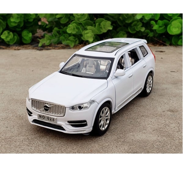 1:32 Volvo XC90 Diecast Cars Model Leksak Öppningsbara dörrar Dra tillbaka Musik Lätt billeksaker för Barn - Perfet White with box