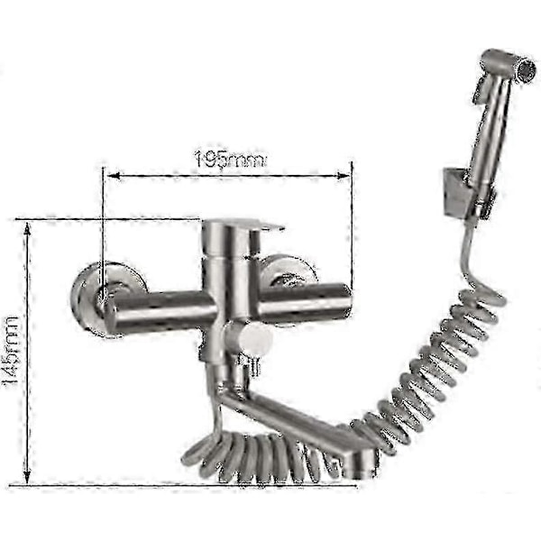 Väggmonterad kökskran med enkelgrepp och handdusch, med spraypistol, köksho, kran i rostfritt stål, varmt och kallt vatten, tvätt - Perfet
