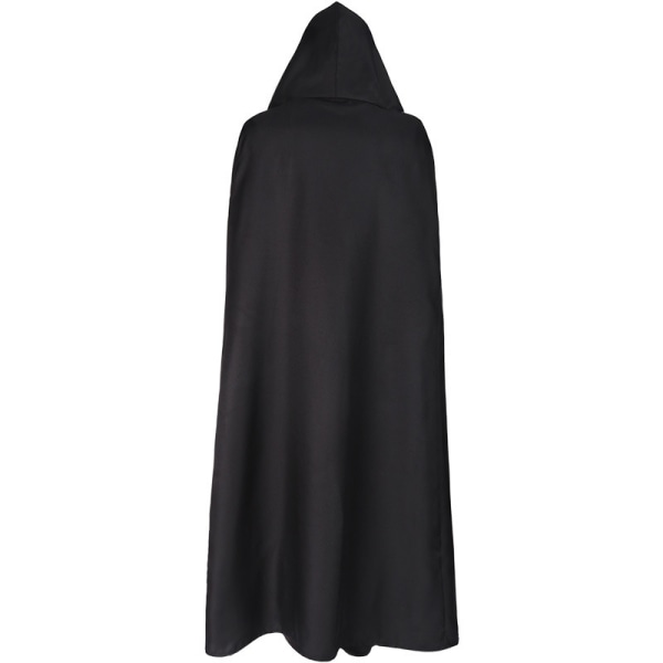 Unisex månefaser broderi hettekappe Mystisk middelalderrenessanse lang kappe - Perfet black L
