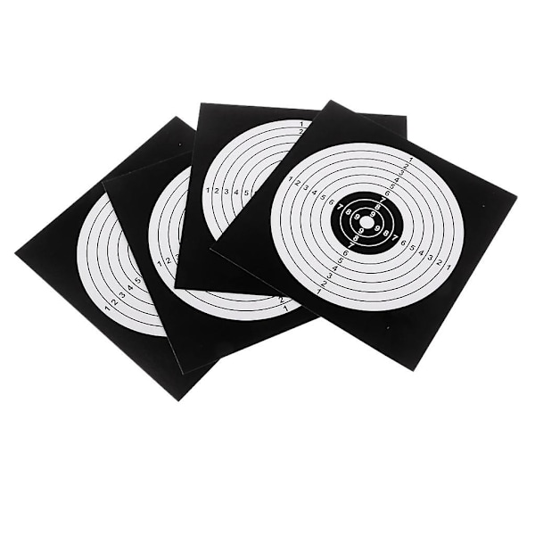 100 stk. Blinkskiver i papir for bueskyting, pil og bue, jaktøvelse - Perfekt Black and White