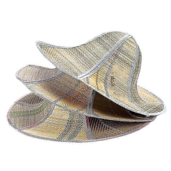 Forår Sommer Foldbar Anti-UV Bredskyggede Solhatte Strandkasket Fiskerhat Solhat Stråhat - Perfet blue 37cm