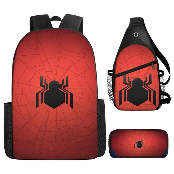Spiderman børneskoletaske vandtæt tegneserie skoletaske grundskoletaske rygsæk i tre sæt - Perfet Style13