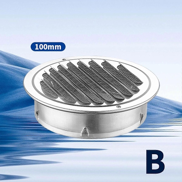 Rund 75-200 ventilationsgaller rostfritt stål insektsnät fläns ventilationsgaller-Perfet 100mm