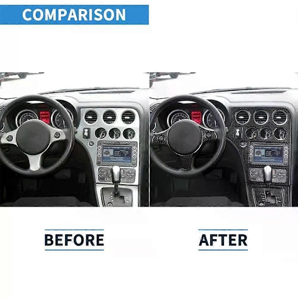 Yhteensopiva Alfa Romeo 159 2005- Real hiilikuitu keskikonsolin suojus tarra vaihdepaneelin koristetarra auton sisätilan lisävarusteet - Perfet Window Lifting RHD