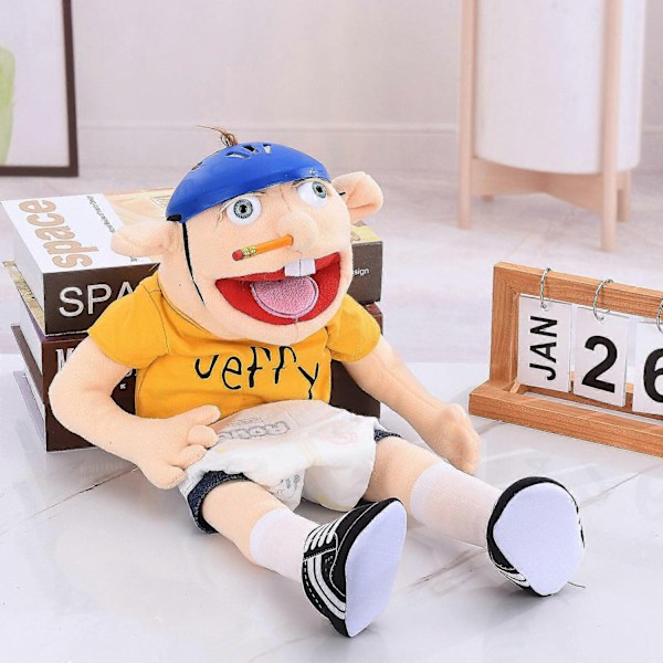 60cm Jeffy Docka Jeffy Handdocka Plyschleksak Fylld Docka Barn Födelsedagspresent-Perfet