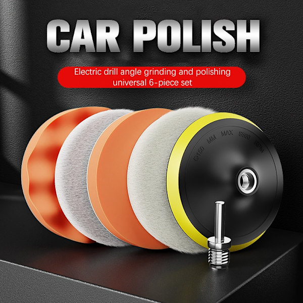 6st/ set bil svamp polering polerskiva kit bil polering - Perfet 150mm