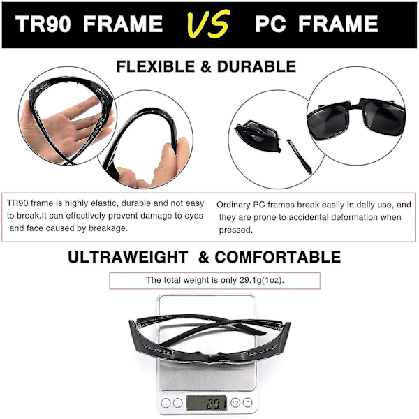 Fitover-aurinkolasit reseptilinssien päälle - Suuret polarisoidut silmälasit naisille UV-suojalla - Perfet