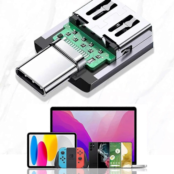 LED USB-C 3.1 Hane till USBA Hona Adapter Konverter OTG Typ C Android Mobiltelefon-Perfekt Black 1pcs