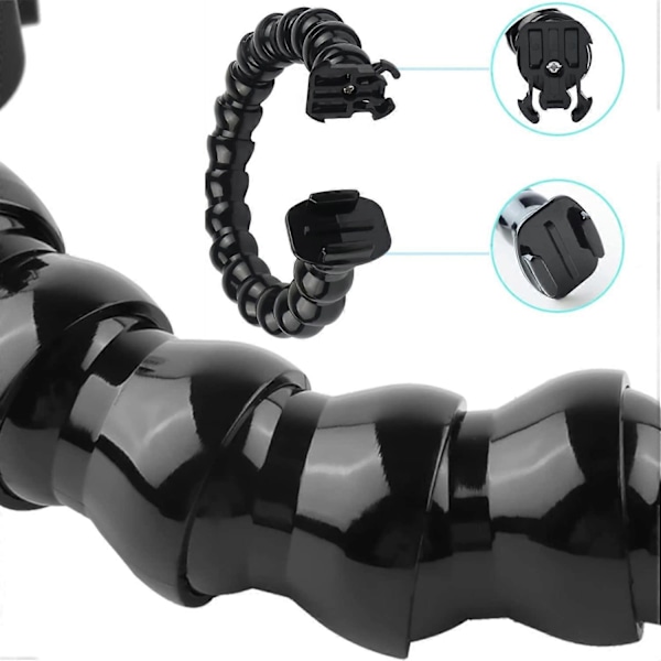 Flex Clamp Arm Fäste med Justerbar Svanhals Flexibla Käftar Clip Fäste Hållare för GoPro Hero 10 9 8 7 4 Actionkamera Stöd-Perfet 19 Joints