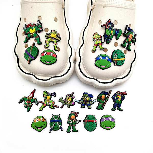 20 st/set Teenage Mutant Ninja Turtles-figurer Skorberlocker för Crocs Sandaler Dekoration Dekorationer Tillbehör Presenter-Perfekt