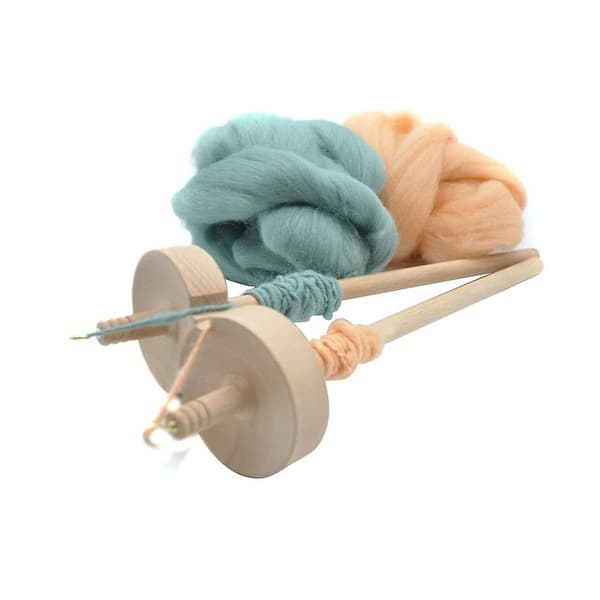 2 st Droppspindel för Spinning Ullgarn Spin Top Virvel Droppspindel Handknuten Träverktyg för Be - Perfet