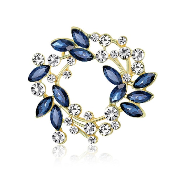 Mode Rhinestone Kvinder Krans Broche Pin Badge Tøj Adgang - Perfet Blue