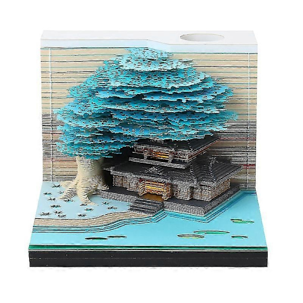 Skrivbords kalender med LED-lampor, 2024 kalender memoblock, kreativ skrivbords kalender DIY anteckningsblock, 3D konst kalender pappersutskärning - YuJia - Perfet 26