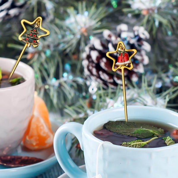 6 julskedar Kaffeskedar i rostfritt stål - Perfet
