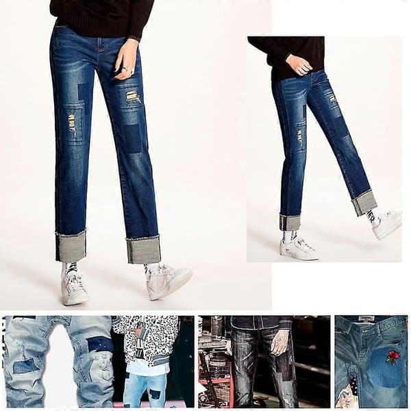 12 stk. Denim Stof Syning Patch DIY Beklædningstilbehør - Perfekt