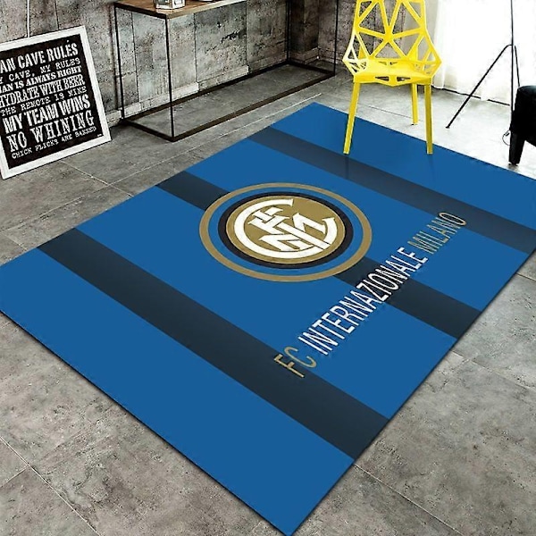 Retro Tæppe Fodboldklub Blødt Skridsikkert Meget Absorberende Tæppe Egnet til Studieværelse - Perfekt Inter 60x90cm