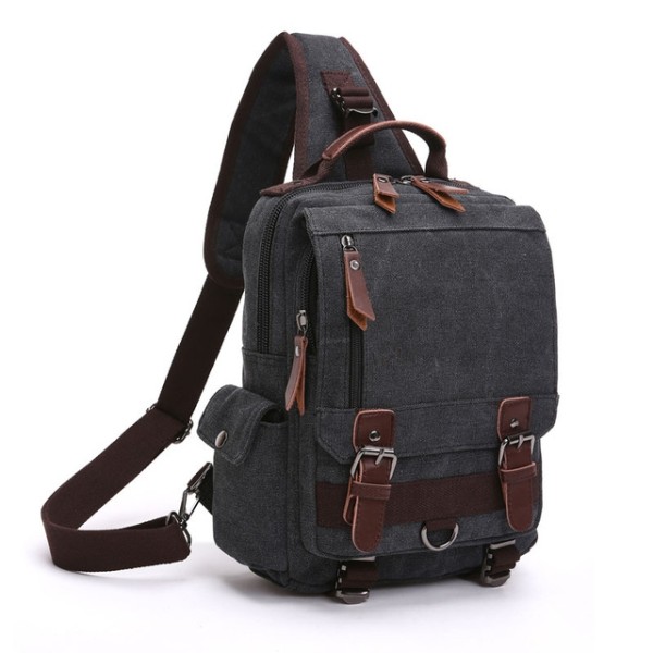 ny liten canvas ryggsäck män Reseryggsäck Multifunktionell axelväska för kvinnor Laptop ryggsäck Skolväskor Dam Daypack - Perfet black 1