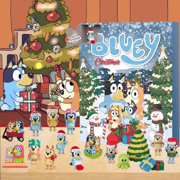 1 kpl (Bluey) Joulun adventtikalenteri Eri tyylejä 24 päivää joulua