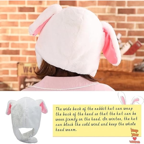Bunny Hat Jumping Hat Rabbit Hat med rörliga öron Anima - Perfet