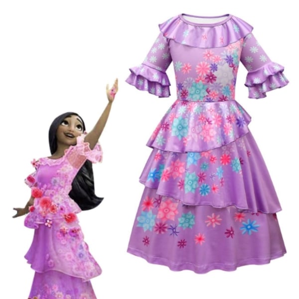 Princess Encanto Mirabel Kostumekjole Fest Cosplay Fancy Dress - Perfet 140cm