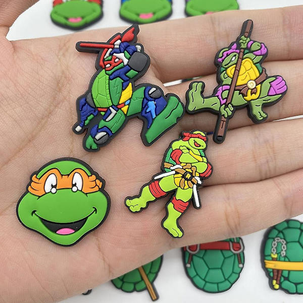 20 st/set Teenage Mutant Ninja Turtles-figurer Skorberlocker för Crocs Sandaler Dekoration Dekorationer Tillbehör Presenter-Perfekt