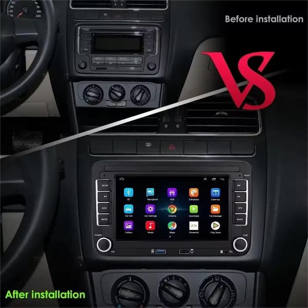2DIN bilradio, Android universal multimedia, stöder CarPlay, WiFi och GPS-navigering, kompatibel med Volkswagen Golf 5, 6, Polo, Passat B6, B7 2x64G With Camera