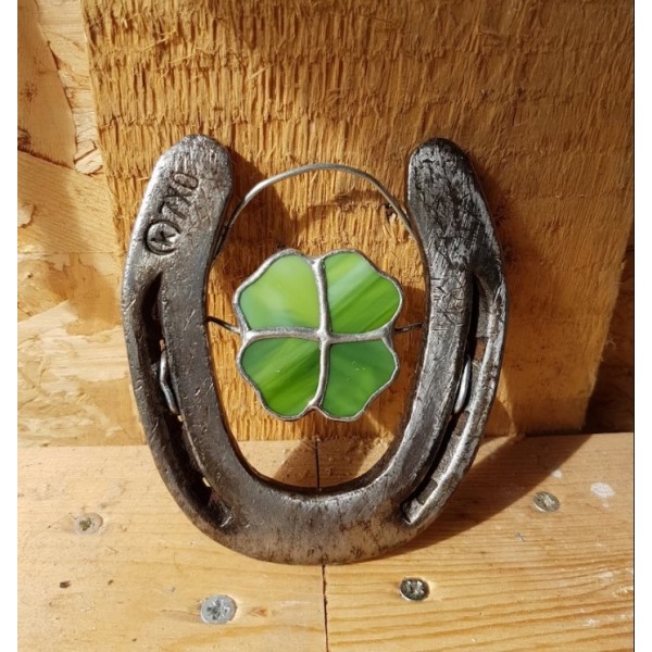 Firkløver Lucky Horseshoe Metall Veggdekor Hengende Ornament Hjem - Perfet