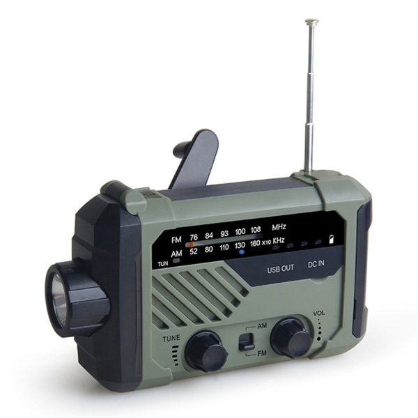 Digital FM AM Radio Utomhus Nödlampa SOS Alarm 2000mAh - Perfet