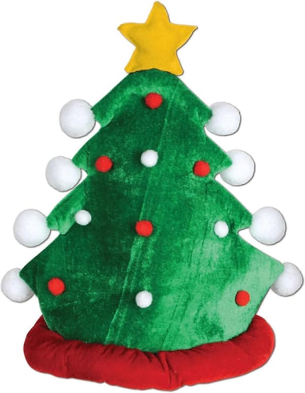 1-pack Plyschiga Julgranshattar