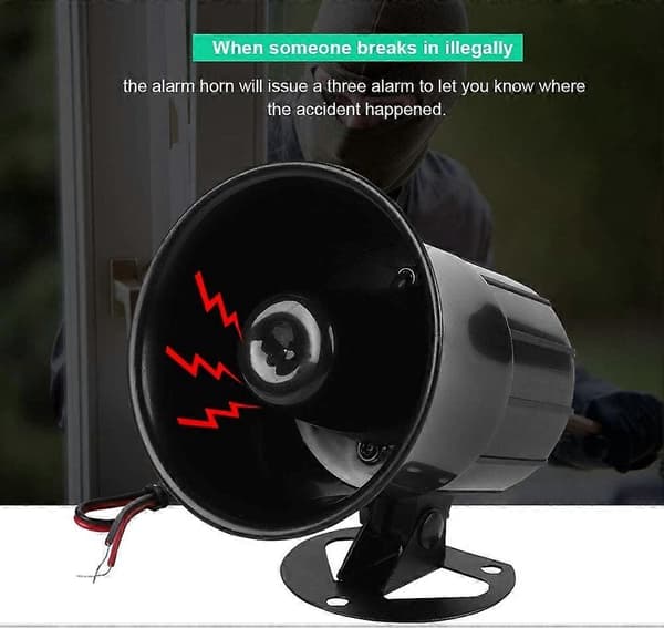 Larmsystem Inomhus Horn Siren för DC 12V Hemsäkerhetsskyddssystem Brandsäker 110dB 110dB