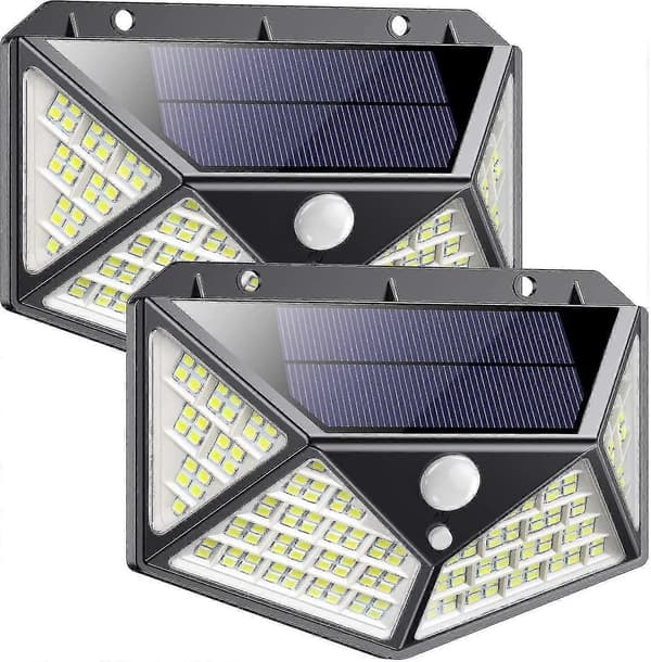 Utomhus Solcellslampa 162 LED 2-pack Rörelsesensor Utomhus Solcellslampor