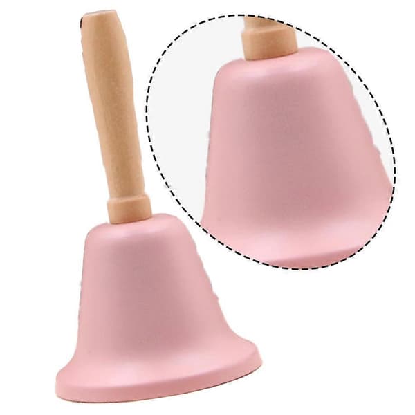 Hög Handklocka Med Trähandtag Rosa Julklocka-rosa