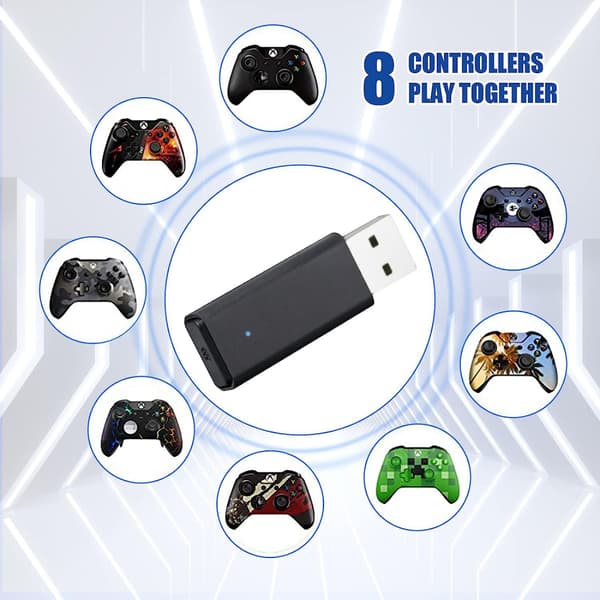 Trådlös adapter för Xbox One X S för Xbox Series Elite Controller Original IC Chip Trådlös USB-adapter för Windows 10 8 7