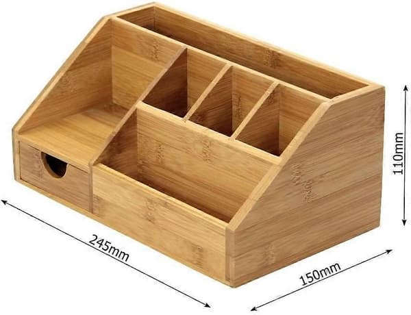 Multimedia Kontorsmaterial Organizer, Brevhållare i Bambu