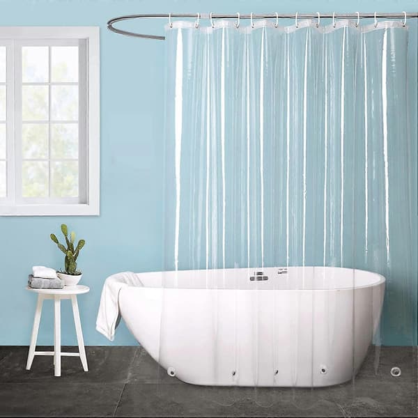Transparent Duschdraperifoder EVA Vattentätt Plast Duschdraperi Duschdraperifoder 183x183 cm