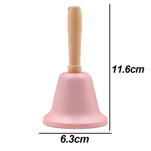 Hög Handklocka Med Trähandtag Rosa Julklocka-rosa