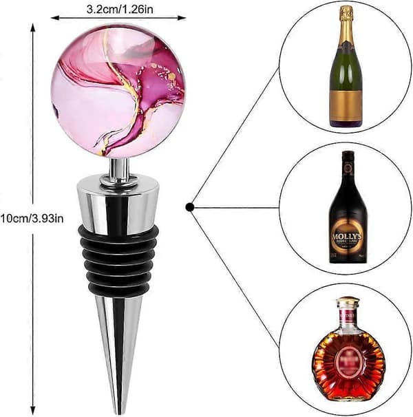 3-pack Dekorativa Vinkorkar, Vinflaskpropp med Vackra Konstglas Dryckesflaskproppar För Presenter, Bar