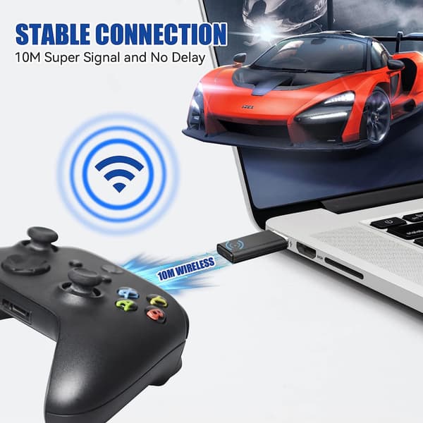 Trådlös adapter för Xbox One X S för Xbox Series Elite Controller Original IC Chip Trådlös USB-adapter för Windows 10 8 7