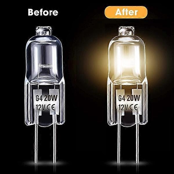 G4 halogenlampor 20W 12V - Varmvitt - 20 st