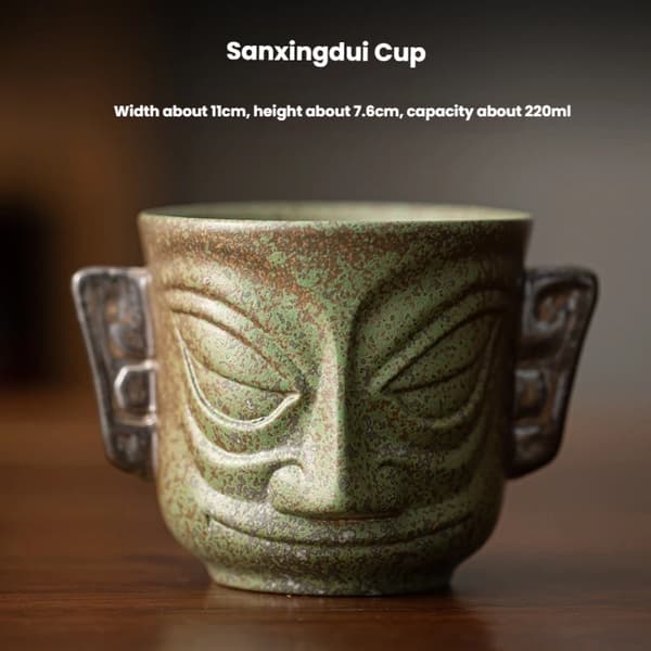 Sanxingdui kopp tekopp stengods tekopp Keramisk mugg Tekopp Kung Fu te set retro te drickskopp