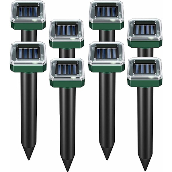 8-pack solcellsdriven ormskrämma för utomhusbruk, ultraljuds ormskrämma, solcellsdriven ormskrämma f
