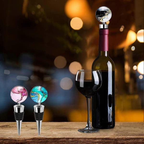 3-pack Dekorativa Vinkorkar, Vinflaskpropp med Vackra Konstglas Dryckesflaskproppar För Presenter, Bar