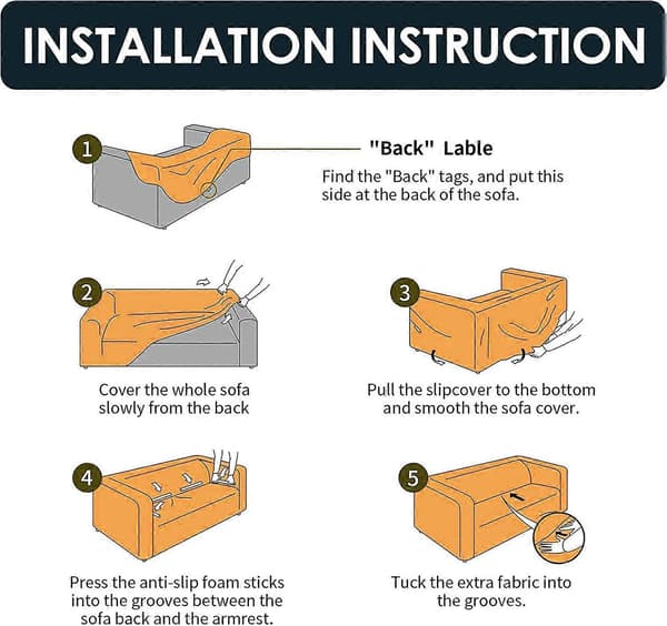 Stretch Sofföverdrag Tryckta Sofföverdrag Sofföverdrag för 2-sits Soffor Elastiskt Universellt Möbelskydd (Medium, Svart Fjäder)